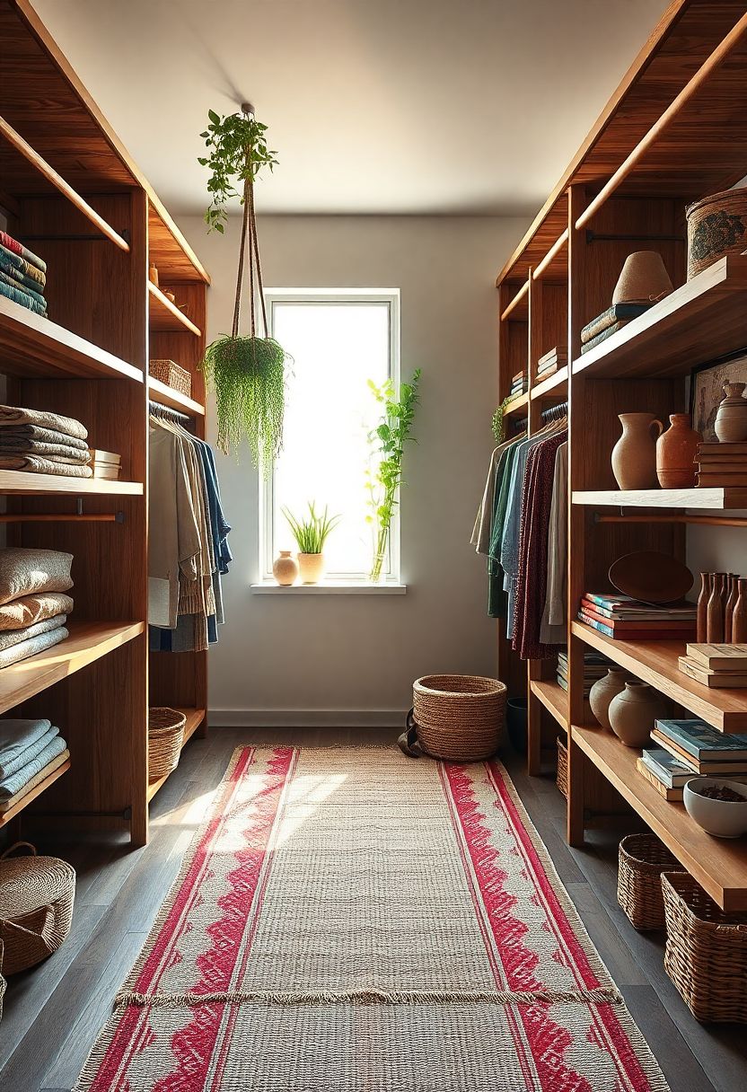 Walk-in Closet Bohemian Shelving Organization Hacks
