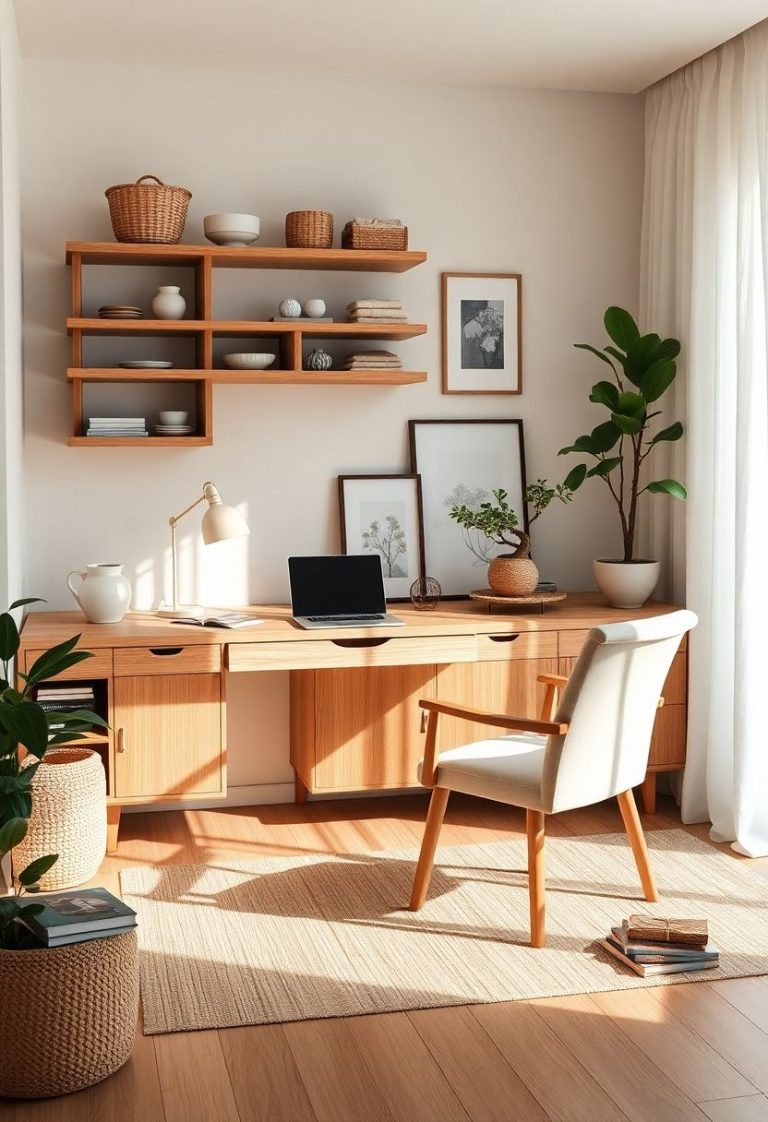 7 Genius Japandi Home Office Storage Hacks for a Serene Workspace