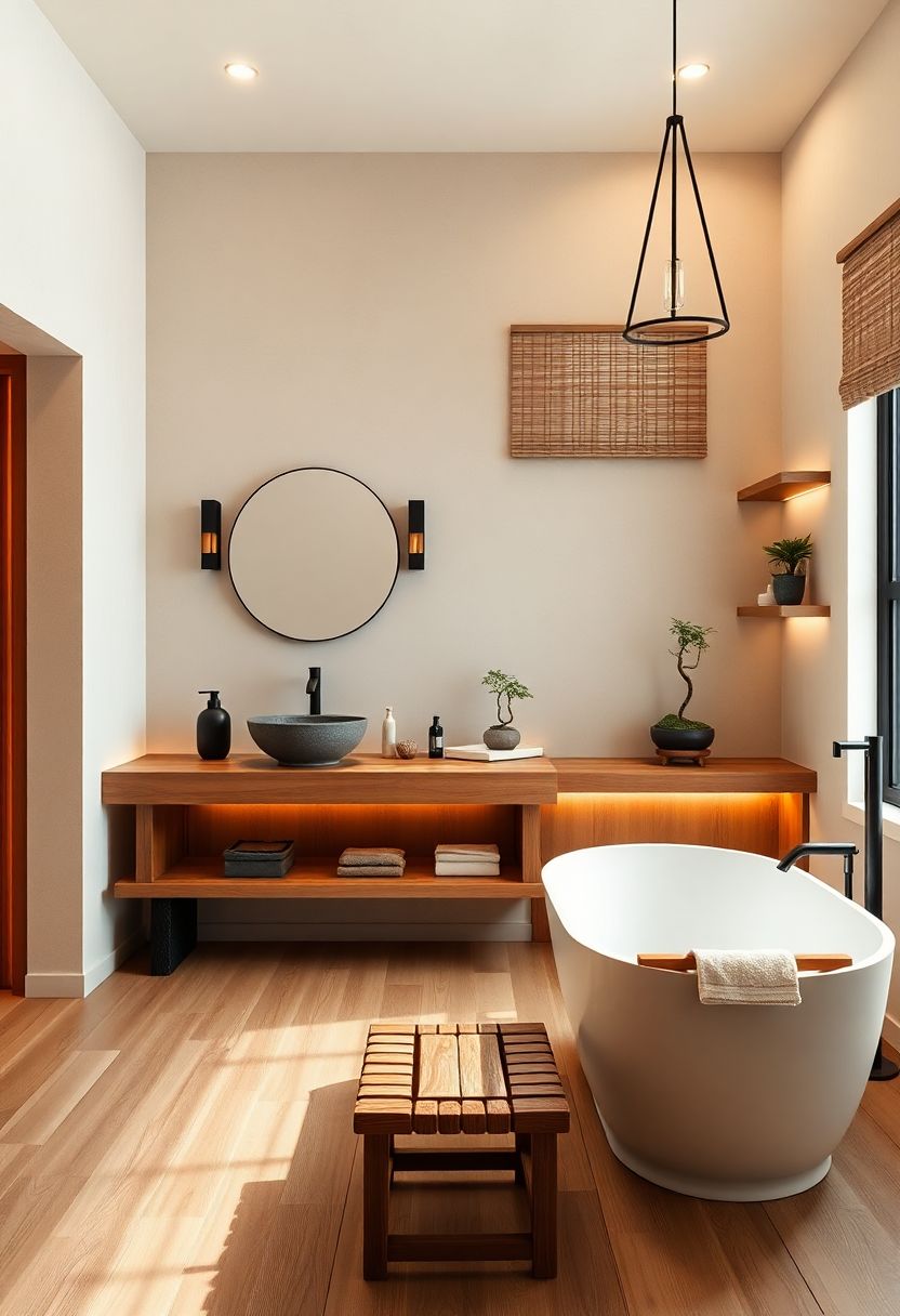 9 Genius Japandi Bathroom Lighting Ideas You’ll Love