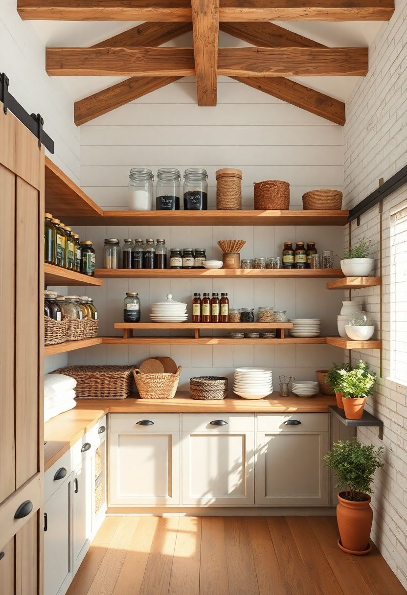 rustic farmhouse kitchen pantry organization ideas